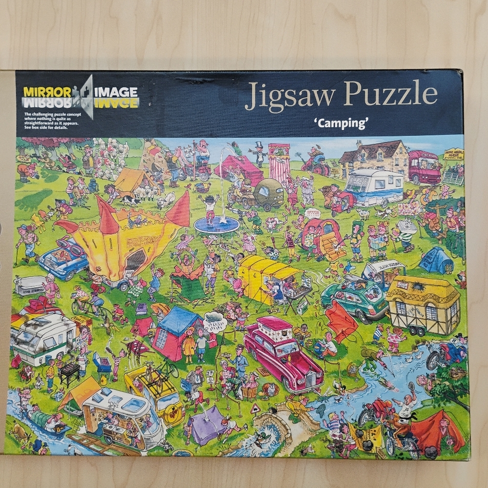 Mirror Image 1000 Piece Jigsaw Puzzle Camping Rare German Import Challenging
